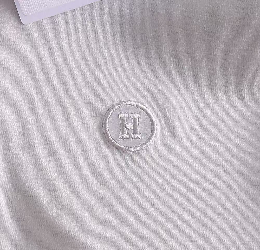 에르메스-상의-국내배송 H자수로고 코튼 실켓카라티