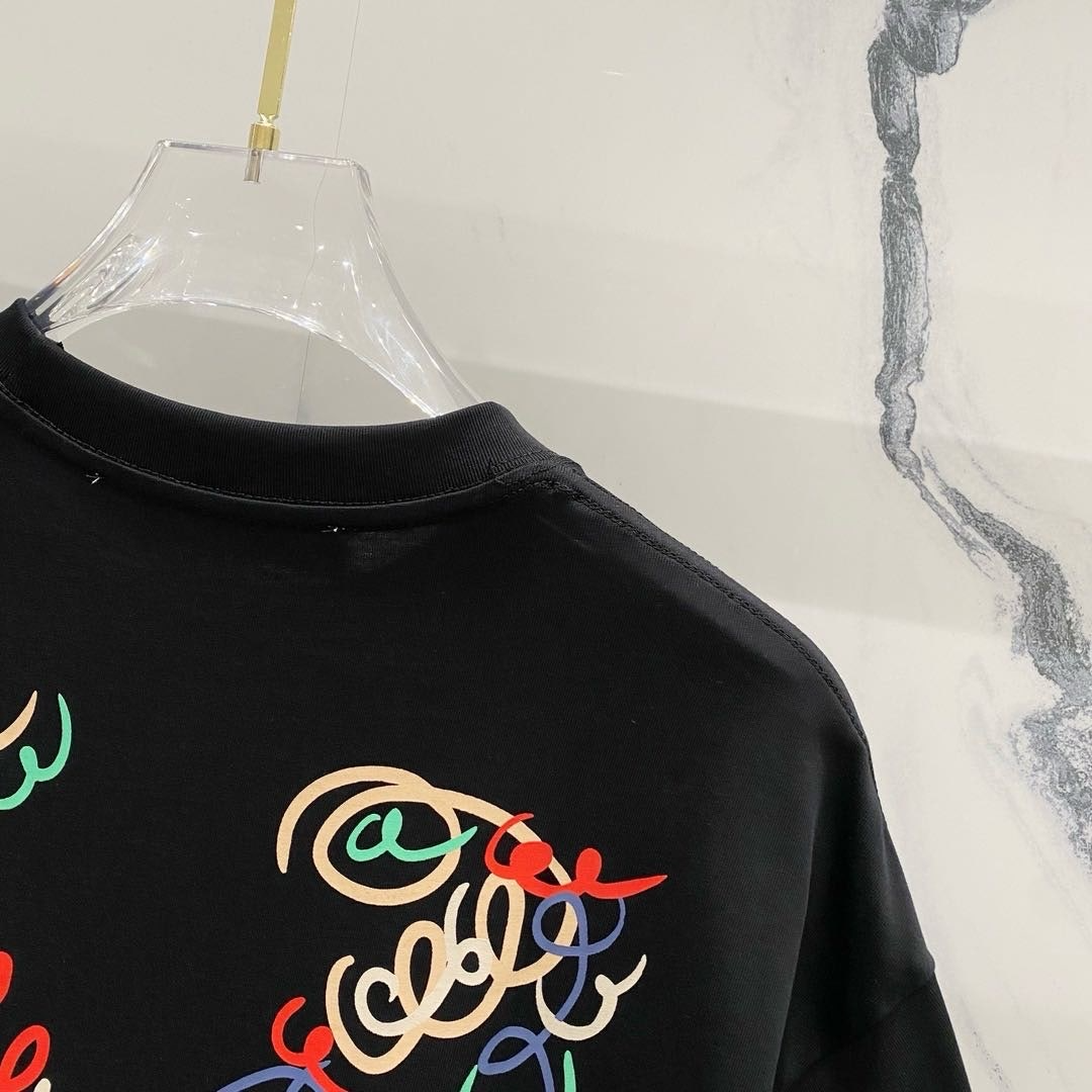 오프화이트-상의-국내배송 드로잉 레터링로고 시그니처 라운드티셔츠