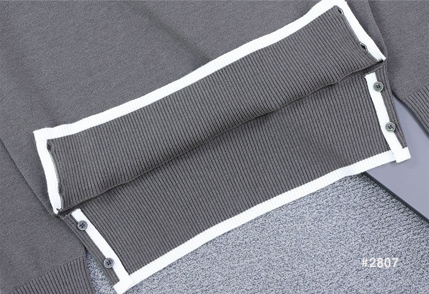 톰브라운-상의-국내배송 밀라노 사선완장 포켓 라운드 니트