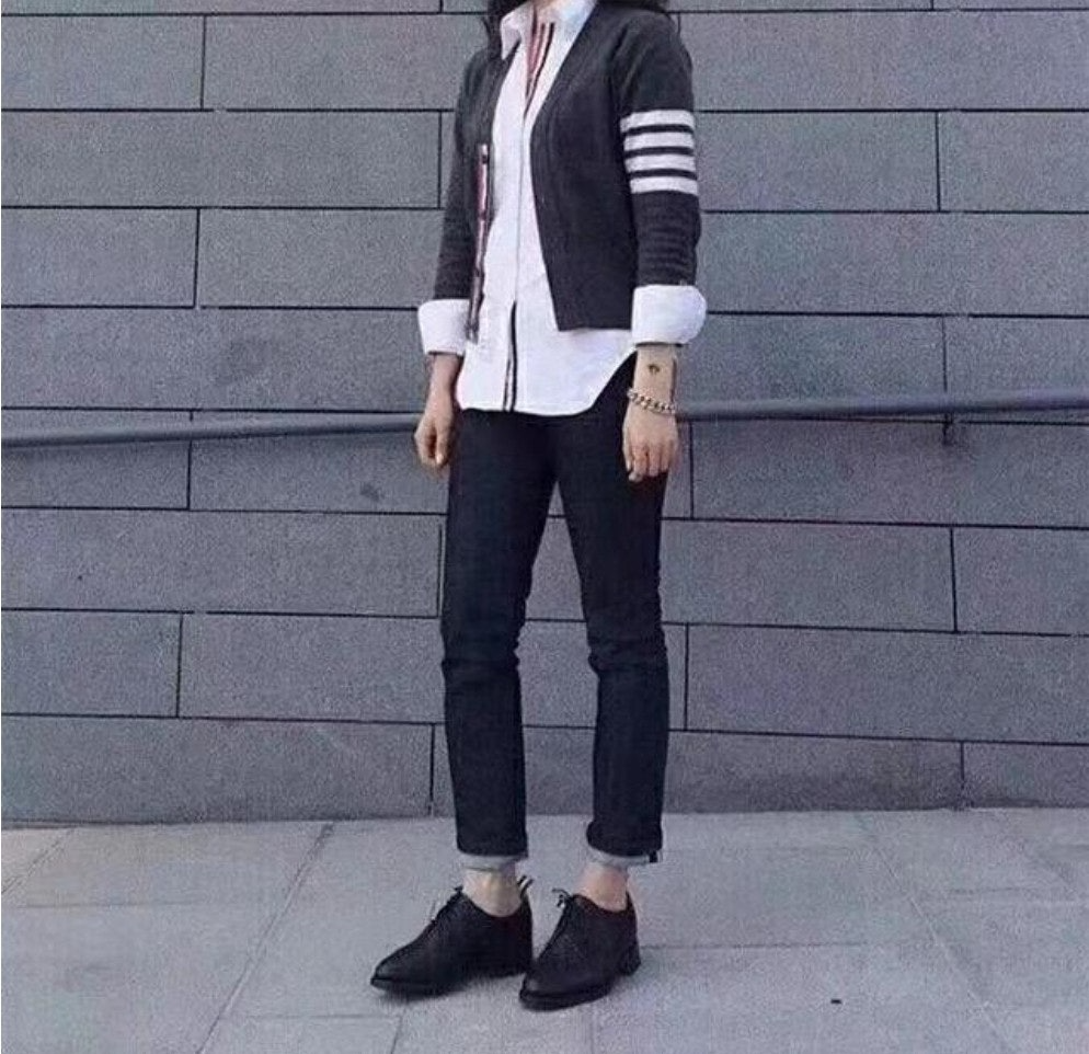 톰브라운-상의-국내배송 사선완장 캐시미어 가디건