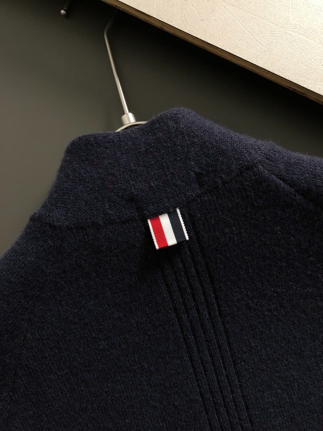 톰브라운-상의-국내배송 양모캐시 하이넥 집업가디건