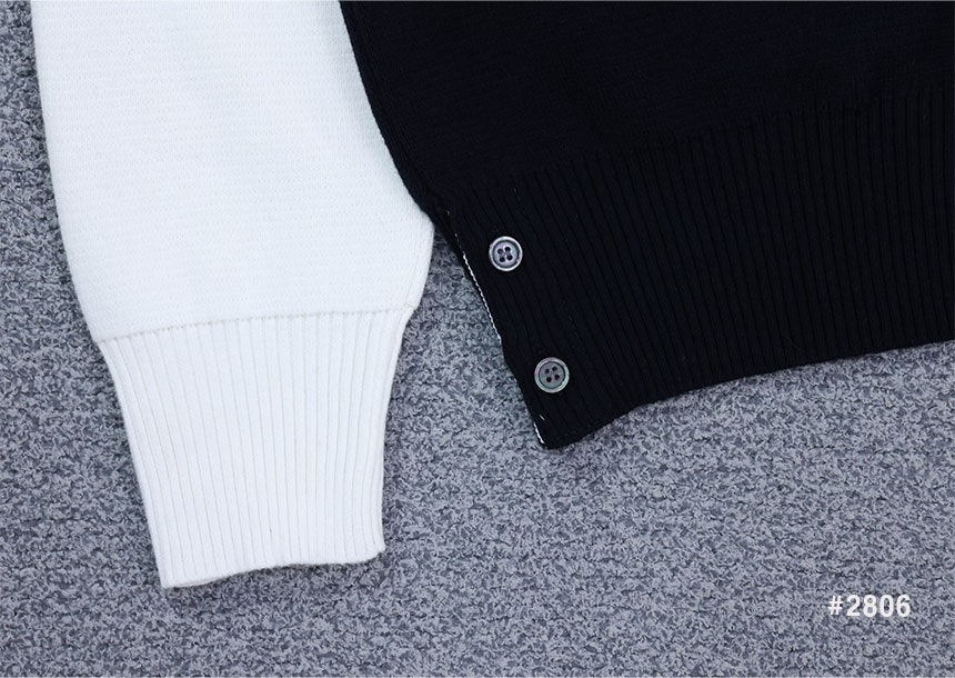 톰브라운-상의-국내배송 투톤 펀믹스 암밴드 브이넥 가디건