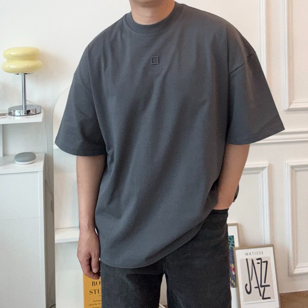 우영미-상의-국내배송 프론트 오버핏 반팔