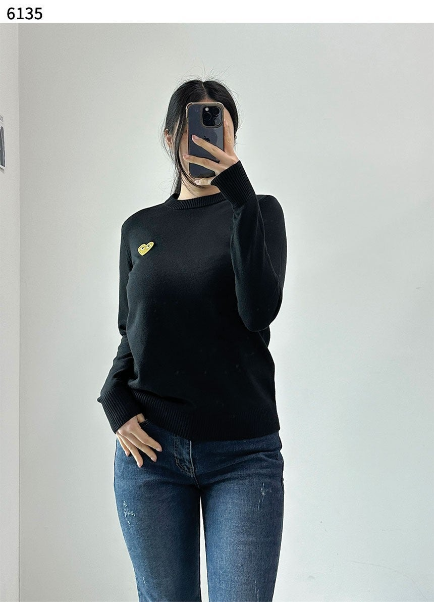 꼼데가르송-상의-국내배송 하트 아플리케 스웨트셔츠