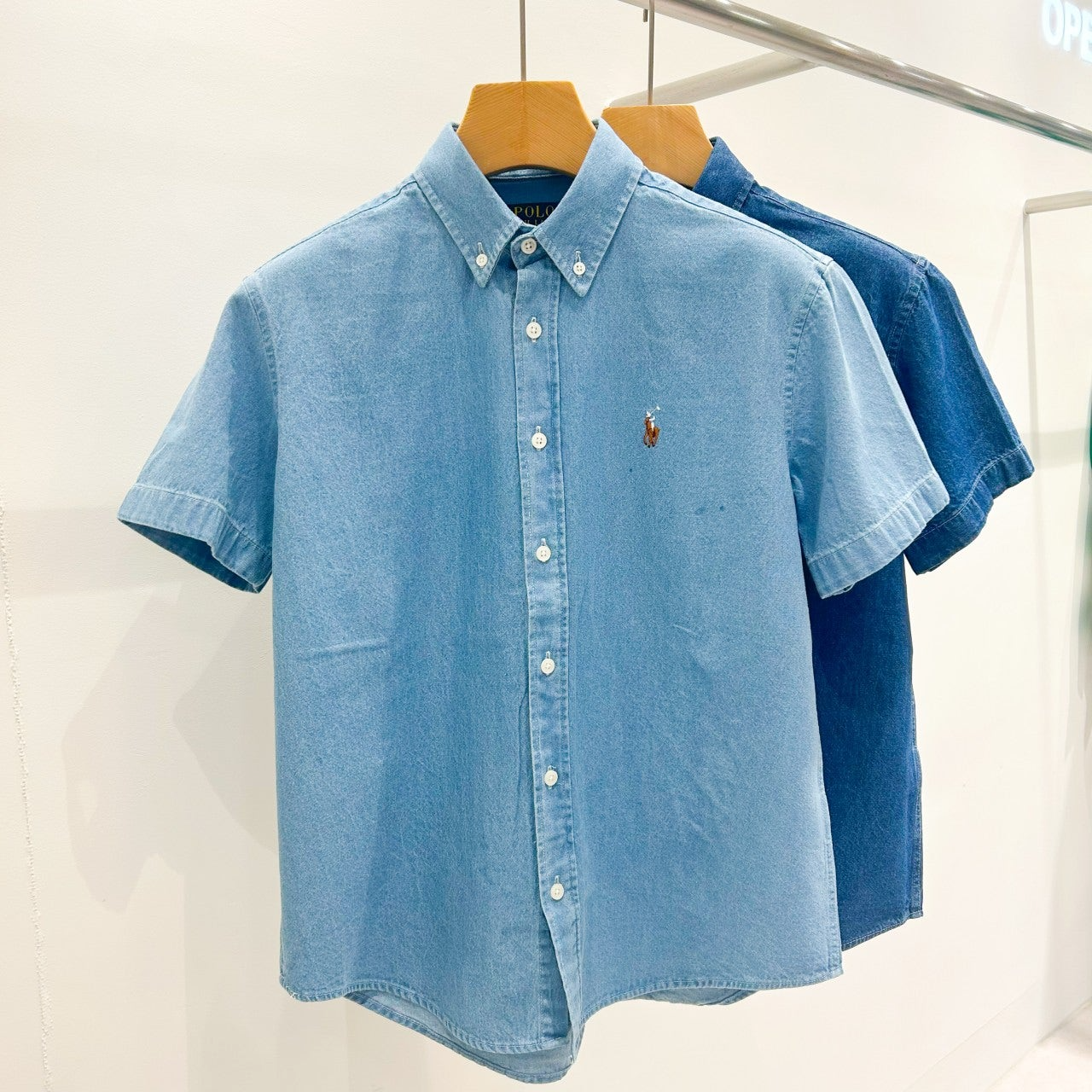 폴로랄프로렌-상의-국내배송 POLO 데님 반팔 셔츠