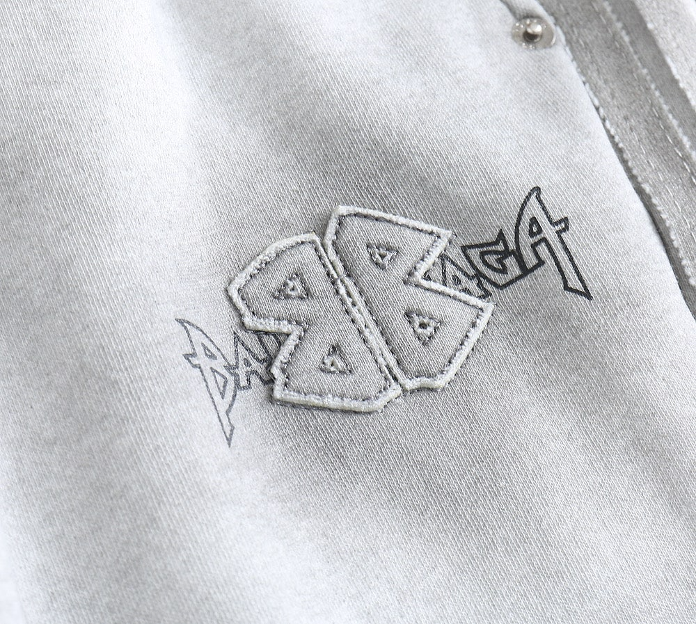 발렌시아가-하의-국내배송 자수로고 세미와이드 워싱 밴딩팬츠