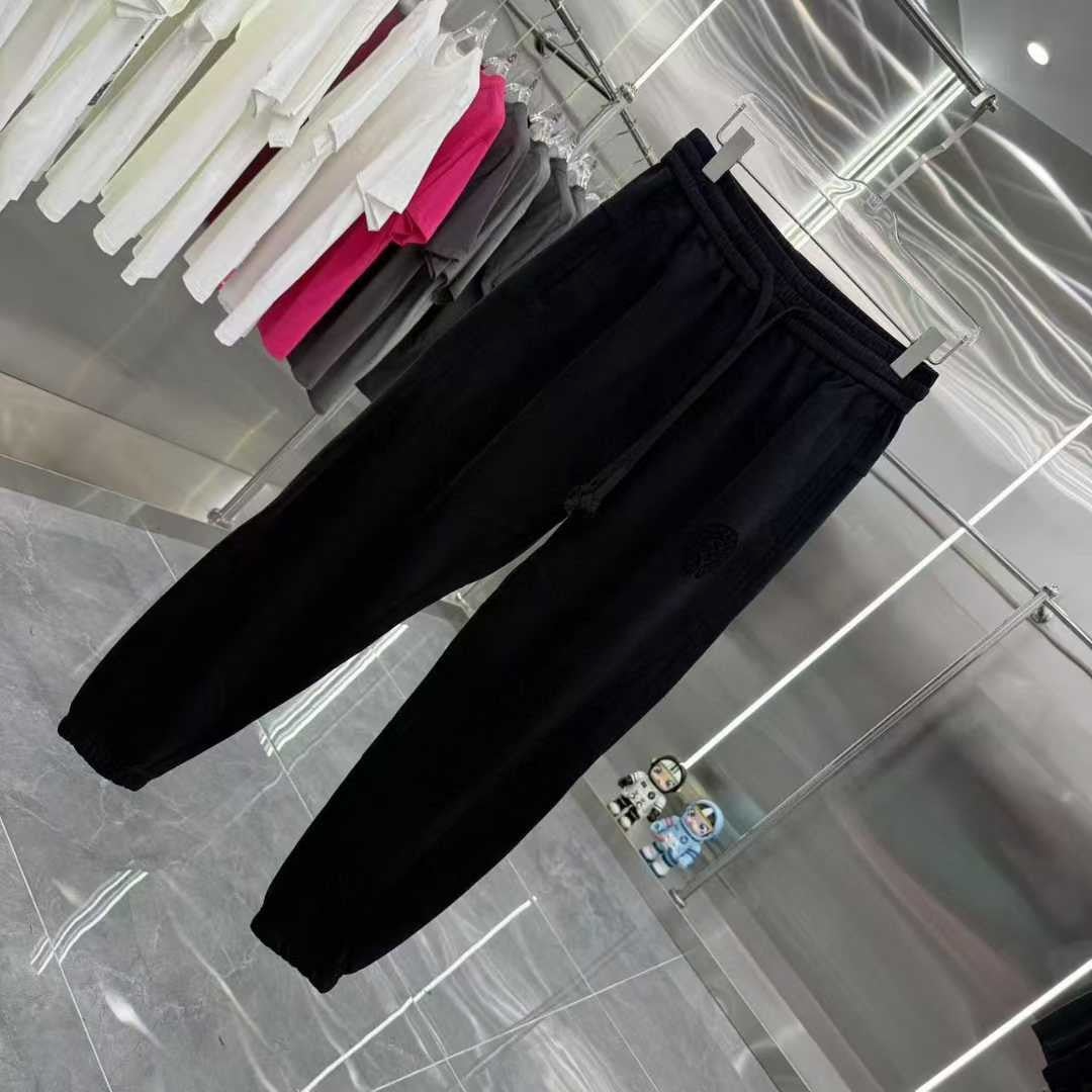 크롬하츠-하의-국내배송 자수로고 워싱 와이드 조거팬츠