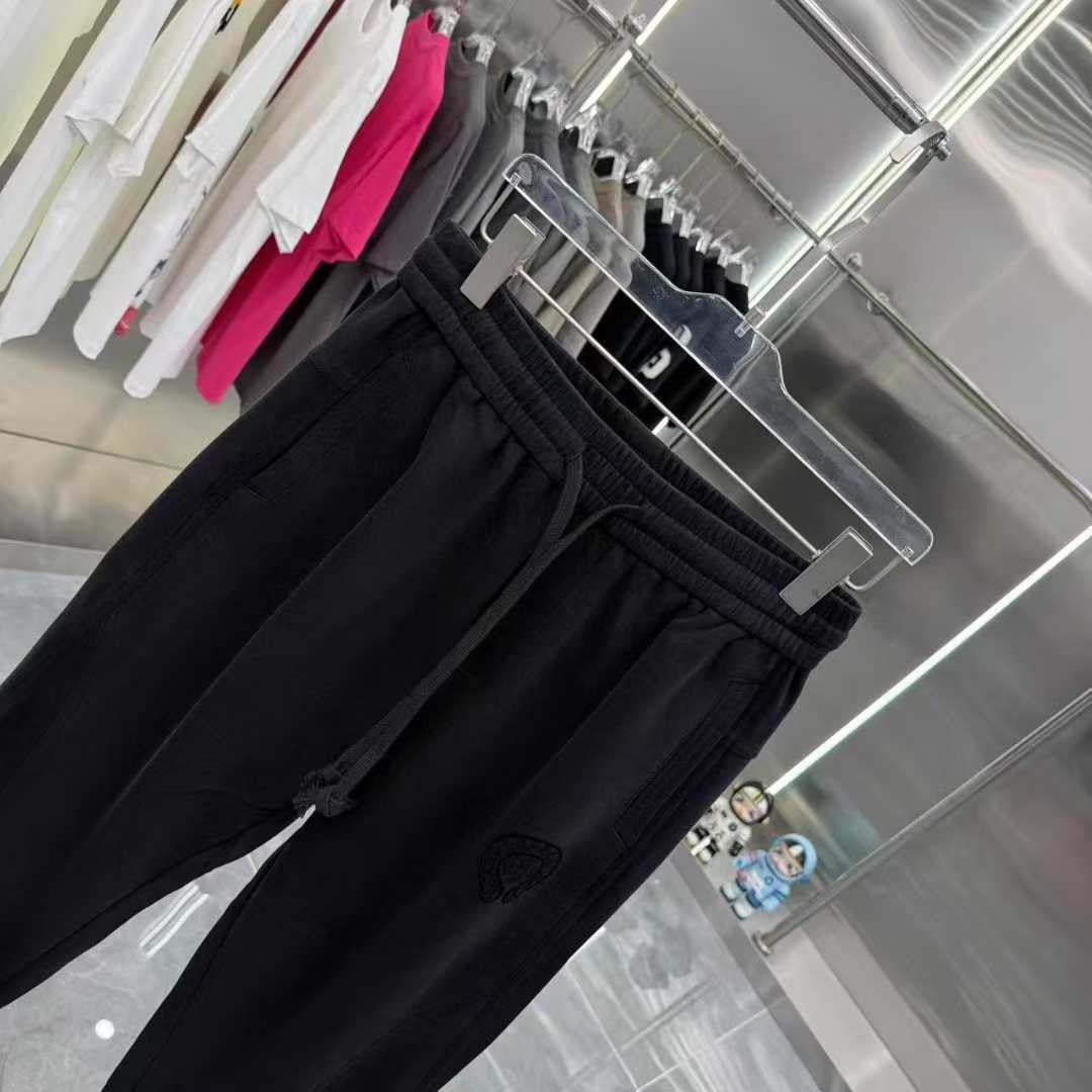 크롬하츠-하의-국내배송 자수로고 워싱 와이드 조거팬츠