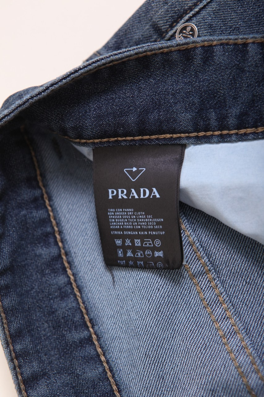 프라다-하의-국내배송 남성 고주파로고 데님 진