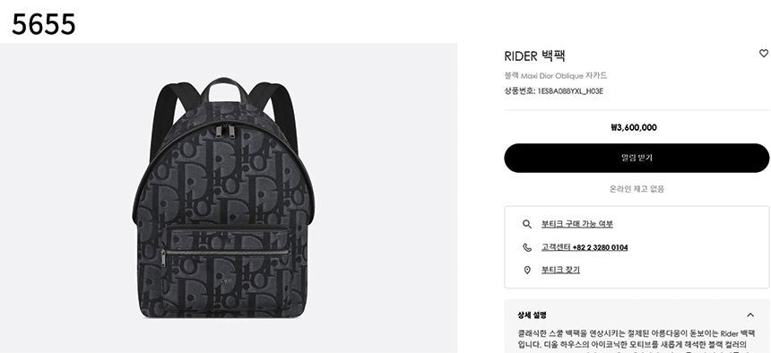 디올-가방-국내배송 RIDER 스몰 백팩