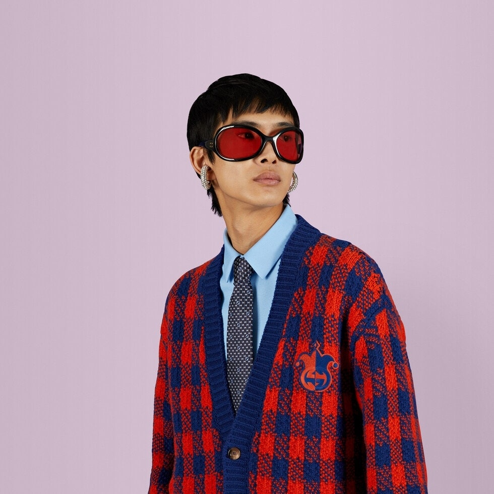 구찌-넥타이-국내배송 라운드 인터로킹 G 실크 넥타이