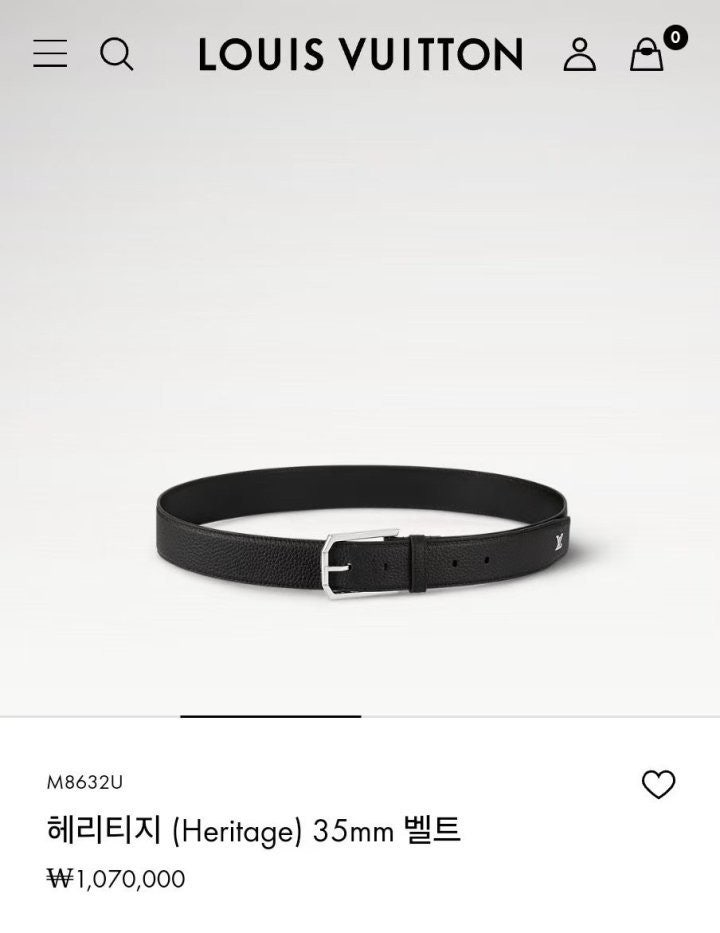 루이비통-벨트-국내배송 LV 헤리티지 35MM 벨트