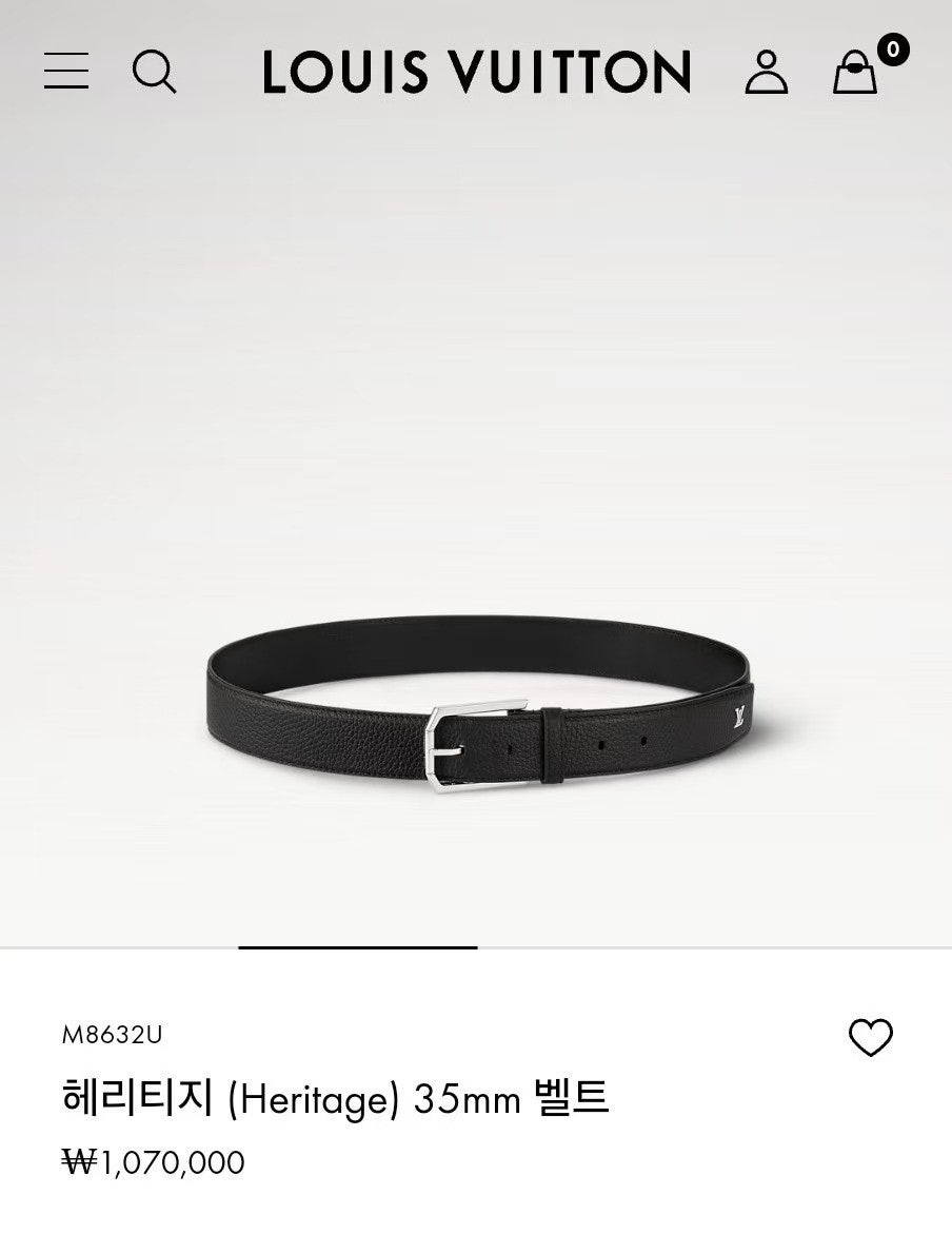 루이비통-벨트-국내배송 LV 헤리티지 35MM 벨트