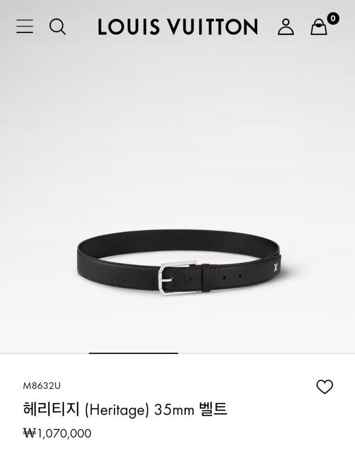 루이비통-벨트-국내배송 LV 헤리티지 35MM 벨트