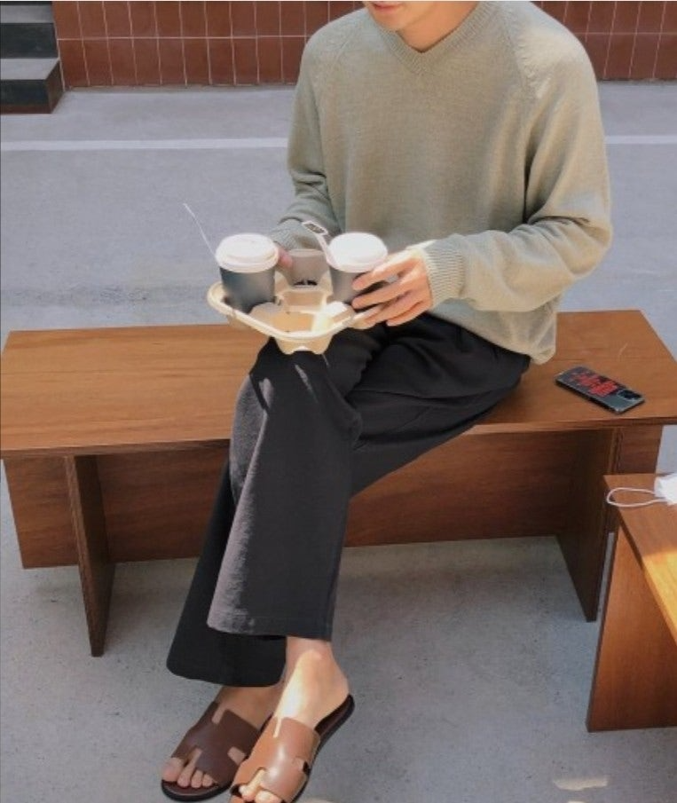에르메스-신발-국내배송 이즈미르 슬리퍼 카프스킨 골드