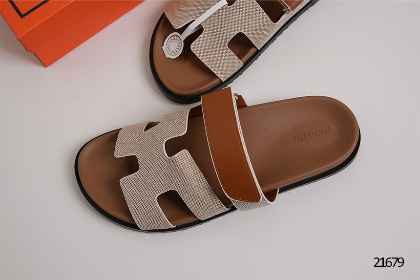에르메스-신발-국내배송 Chypre 시프레 슬리퍼 샌들 브라운