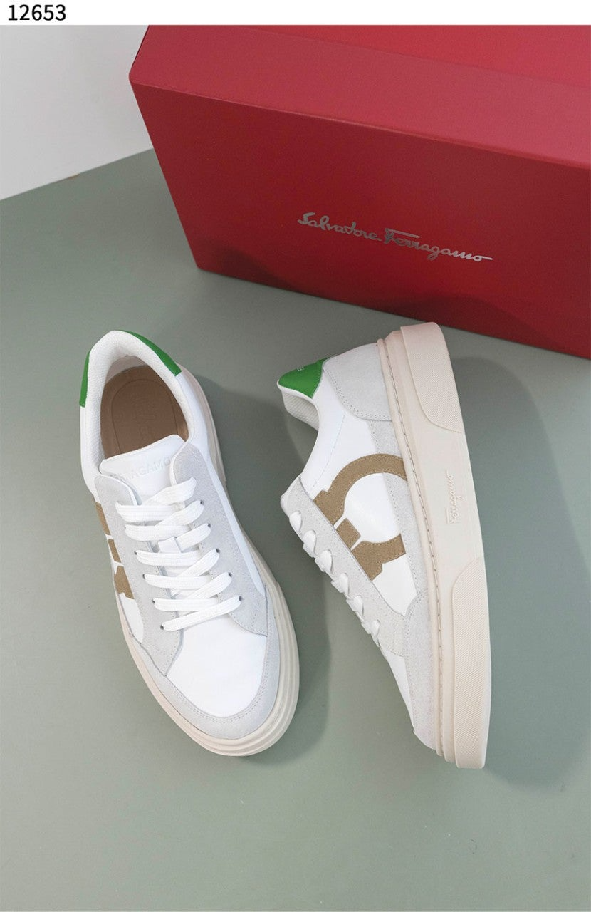 페레가모-신발-국내배송 Gancini-Patch Calfskin Sneakers