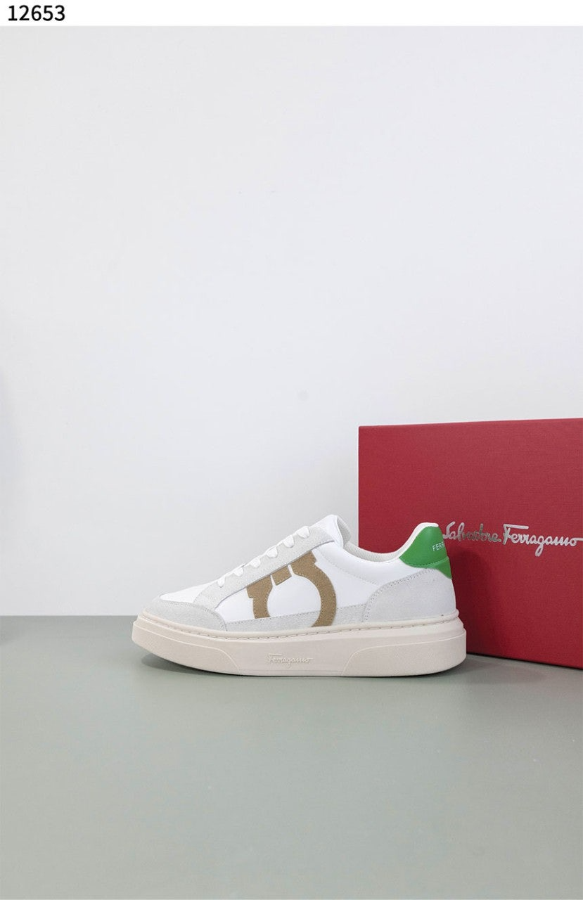 페레가모-신발-국내배송 Gancini-Patch Calfskin Sneakers