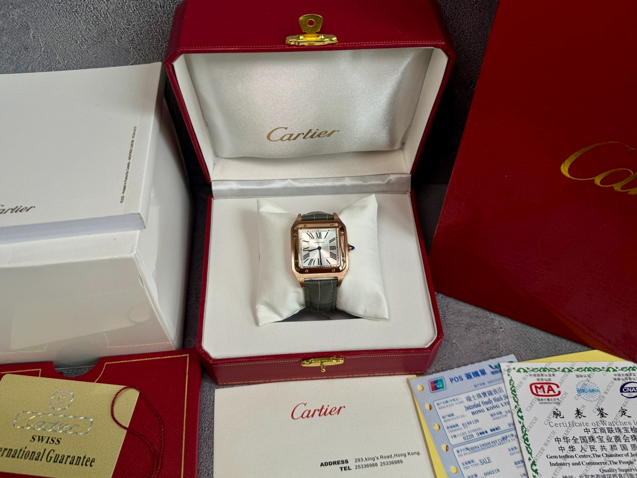 까르띠에-시계-국내배송 산토스 뒤몽 로즈골드 엑스트라라지46.6mm