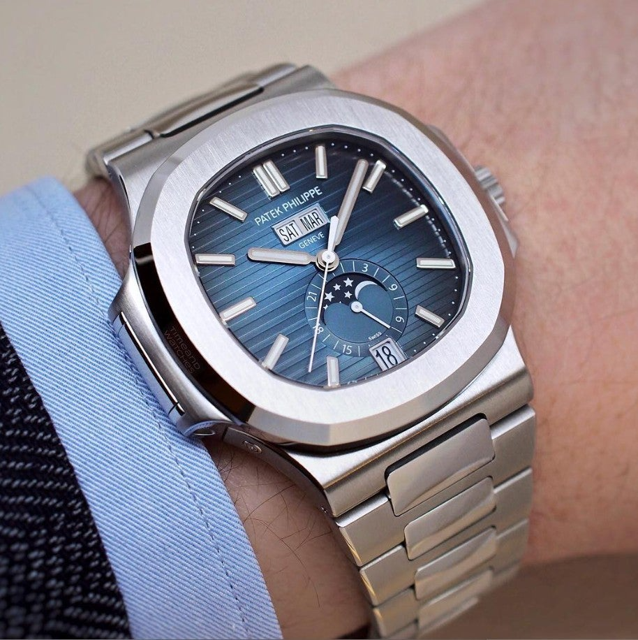 파텍필립-시계-국내배송 노틸러스 문페이즈 블루다이얼 40mm