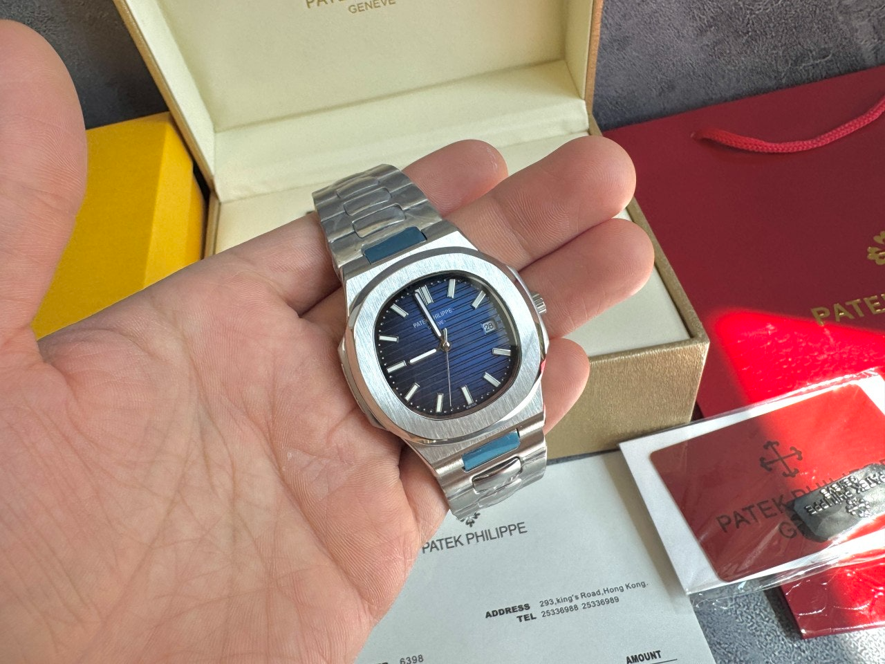 파텍필립-시계-국내배송 노틸러스 은장 블루다이얼 40mm