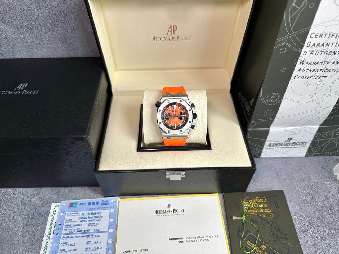 오데마피게-시계-국내배송 다이버 크로노그래프 오렌지 42mm