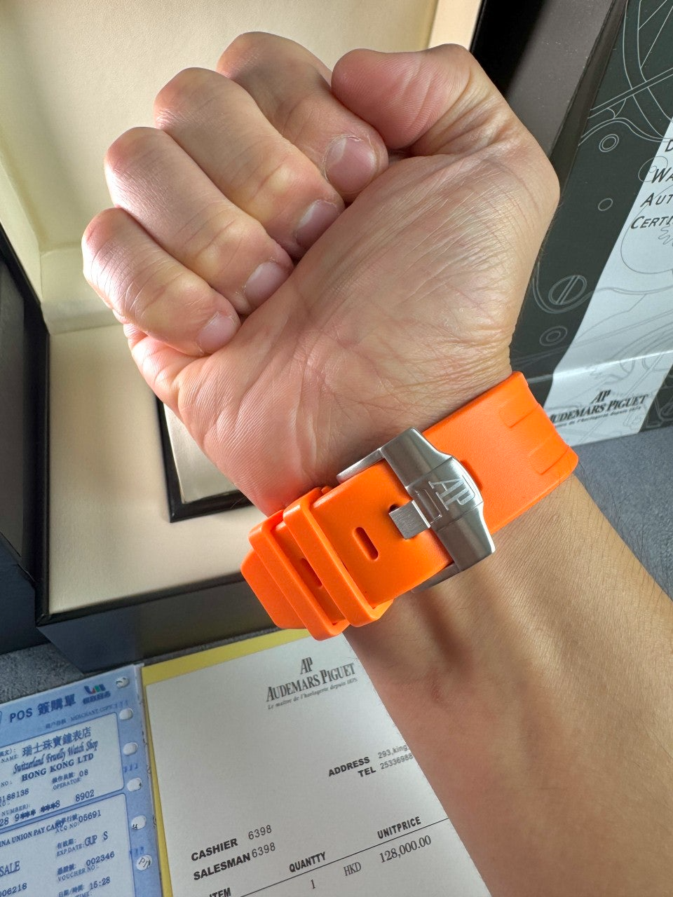 오데마피게-시계-국내배송 다이버 크로노그래프 오렌지 42mm