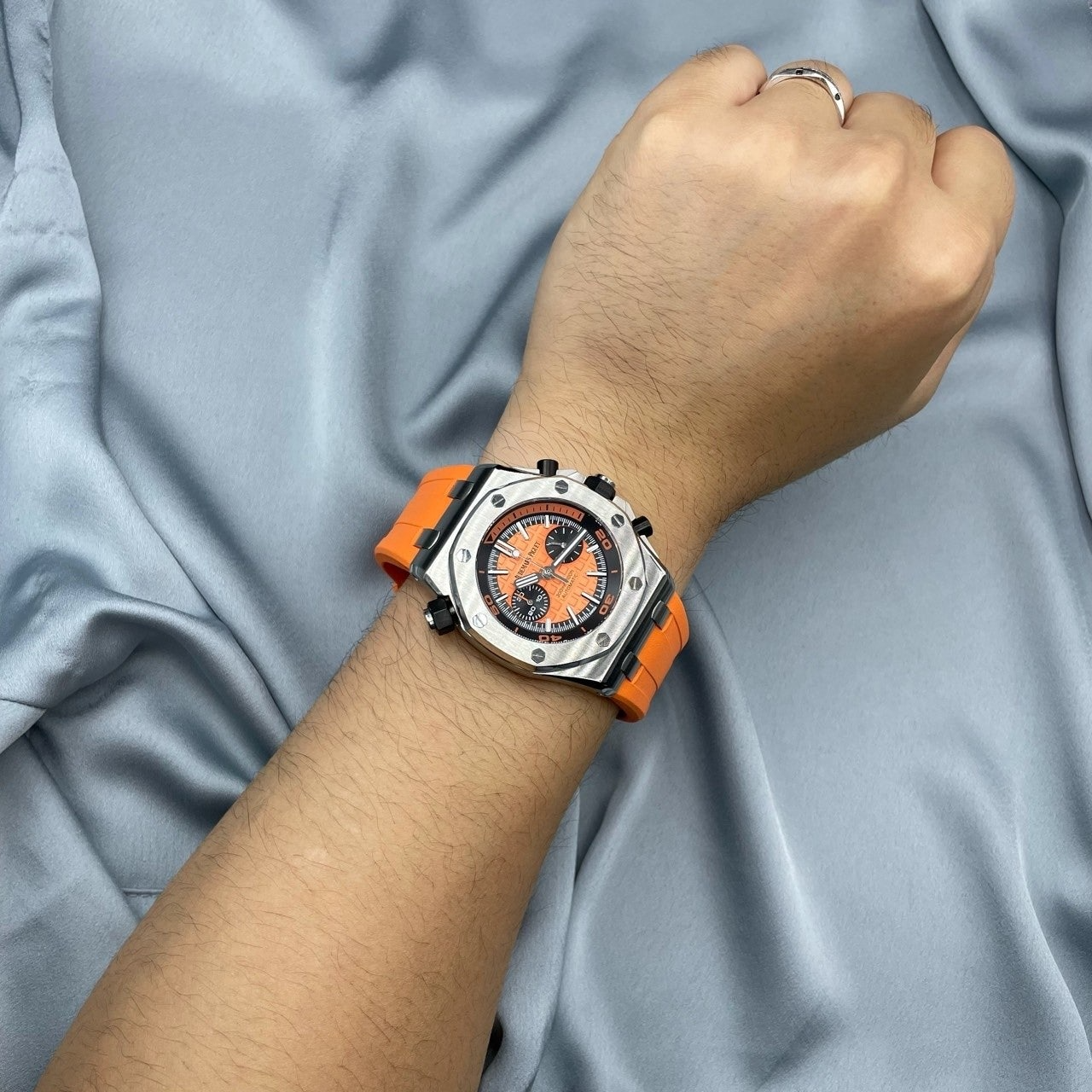 오데마피게-시계-국내배송 다이버 크로노그래프 오렌지 42mm