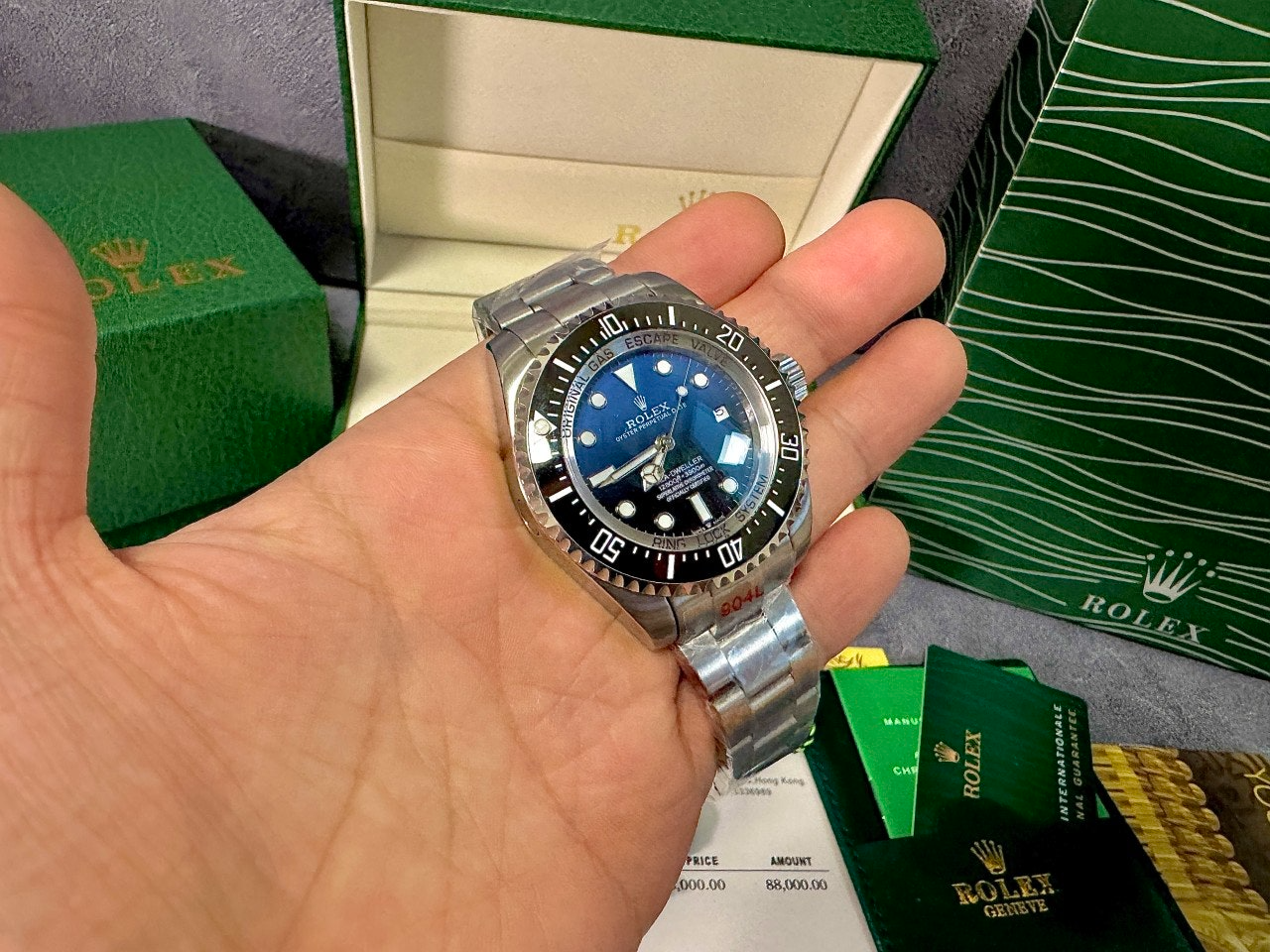롤렉스-시계-국내배송 딥씨 블랙다이얼 44mm 오이스터스틸