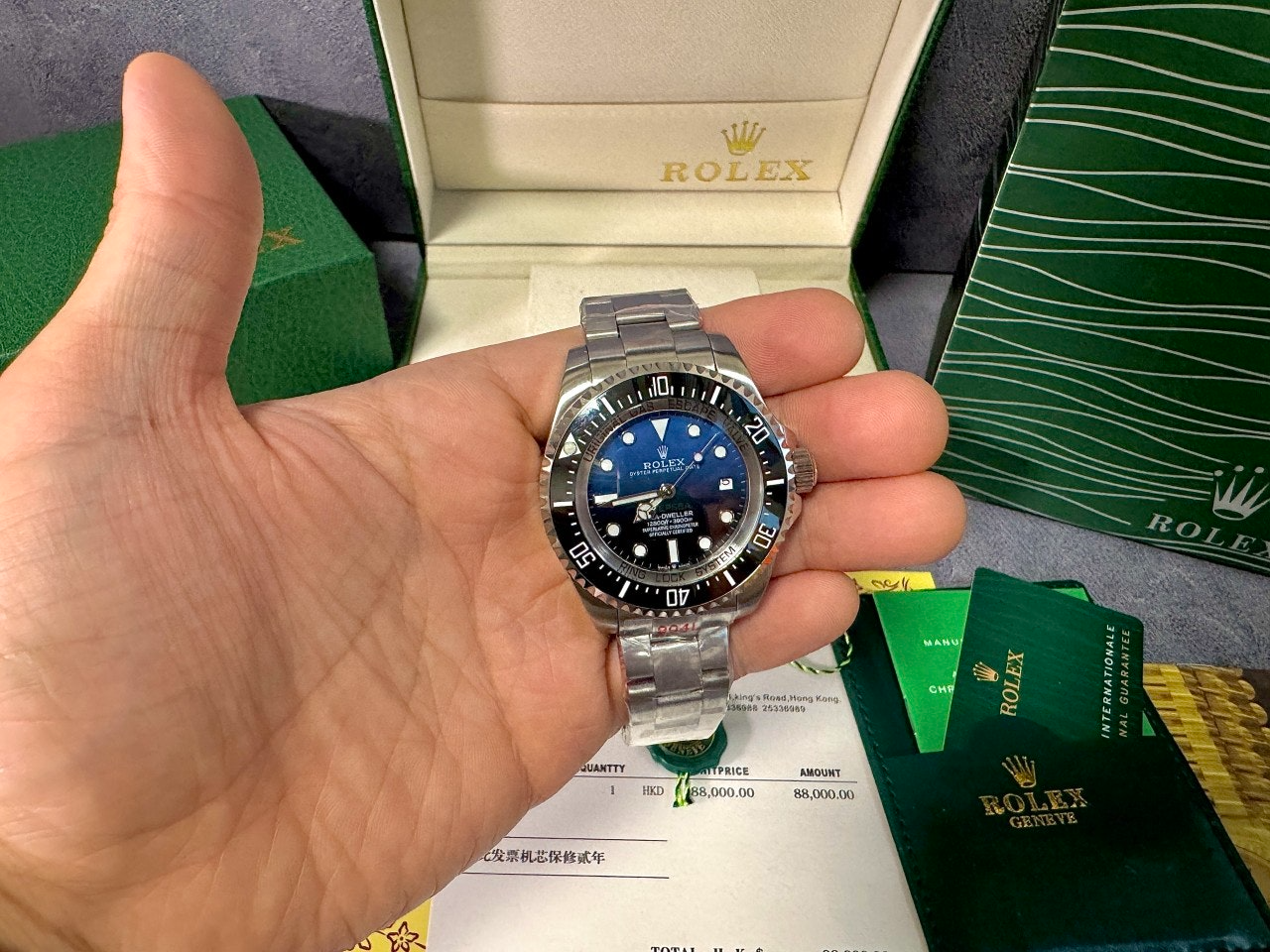 롤렉스-시계-국내배송 딥씨 블랙다이얼 44mm 오이스터스틸
