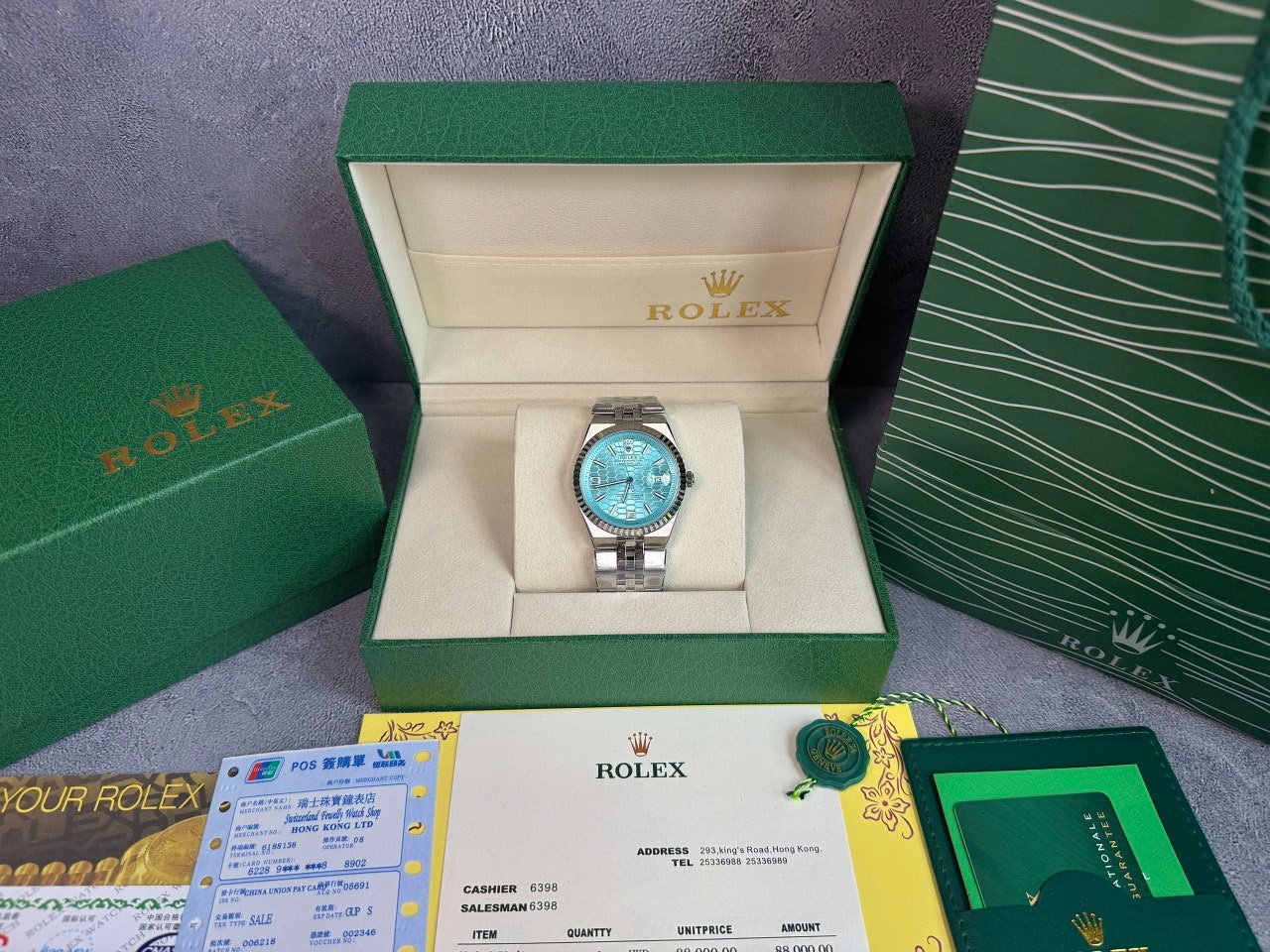 롤렉스-시계-국내배송 랜드 드웰러 40mm 허니콤 아이스블루
