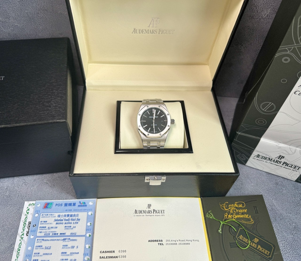 오데마피게-시계-국내배송 로얄오크 셀프와인딩 실버블랙 41mm