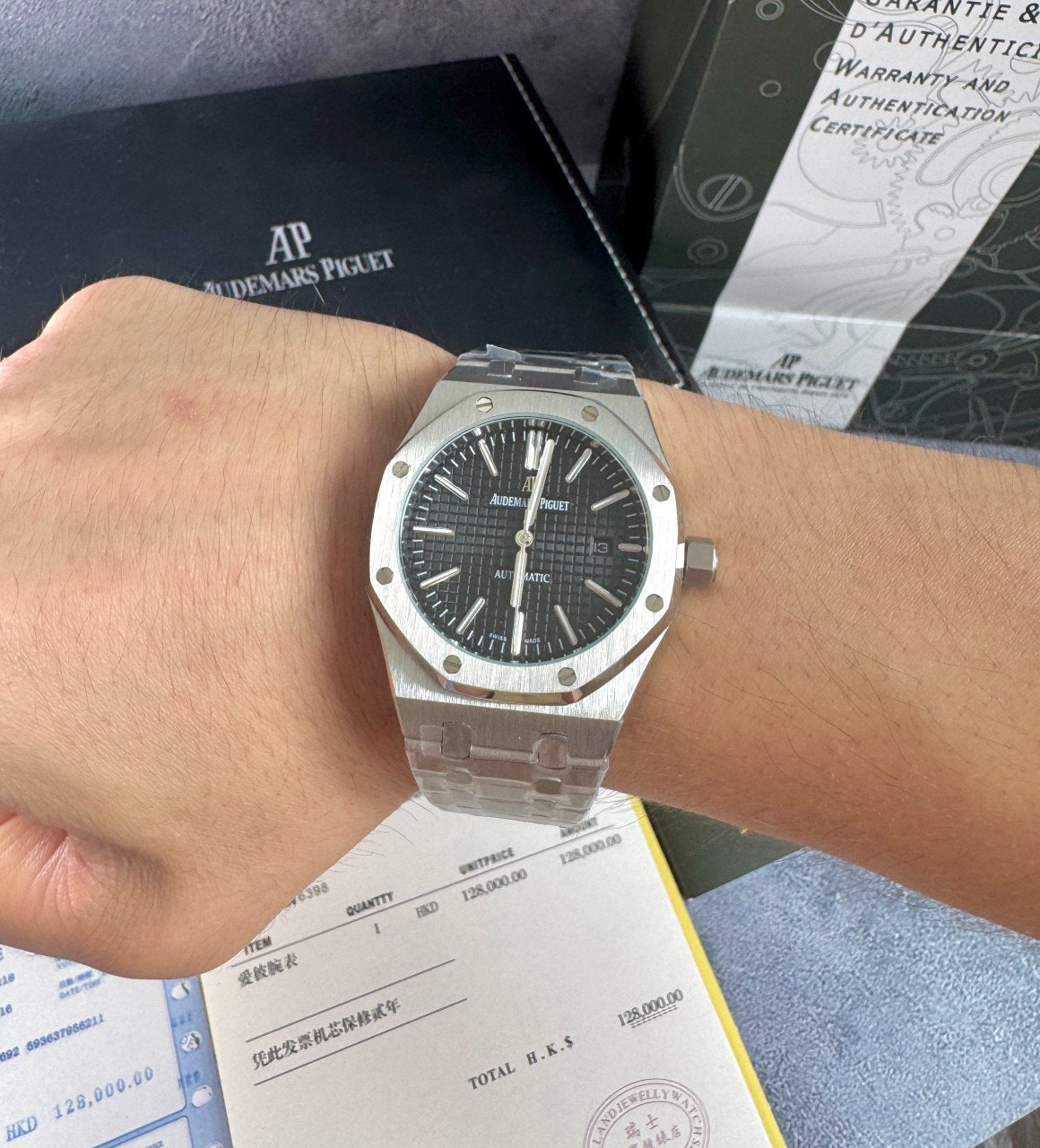 오데마피게-시계-국내배송 로얄오크 셀프와인딩 실버블랙 41mm