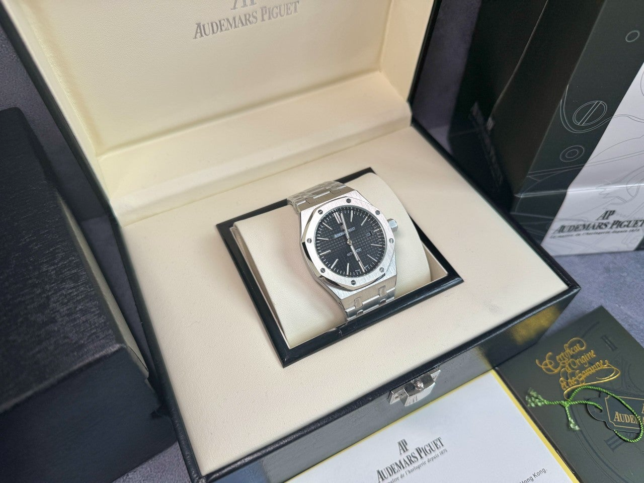 오데마피게-시계-국내배송 로얄오크 셀프와인딩 실버블랙 41mm