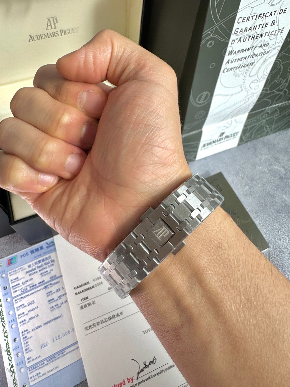 오데마피게-시계-국내배송 로얄오크 셀프와인딩 크로노그래프 올실버 38mm