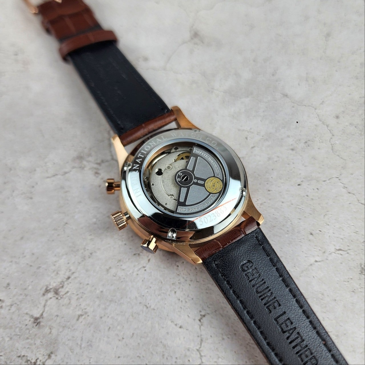 IWC-시계-국내배송 샤프하우젠 포르투기저 화이트다이얼 골드침