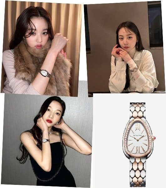 불가리-시계-국내배송 세르펜티 세두토리 워치 화이트다이얼 콤비 다이아