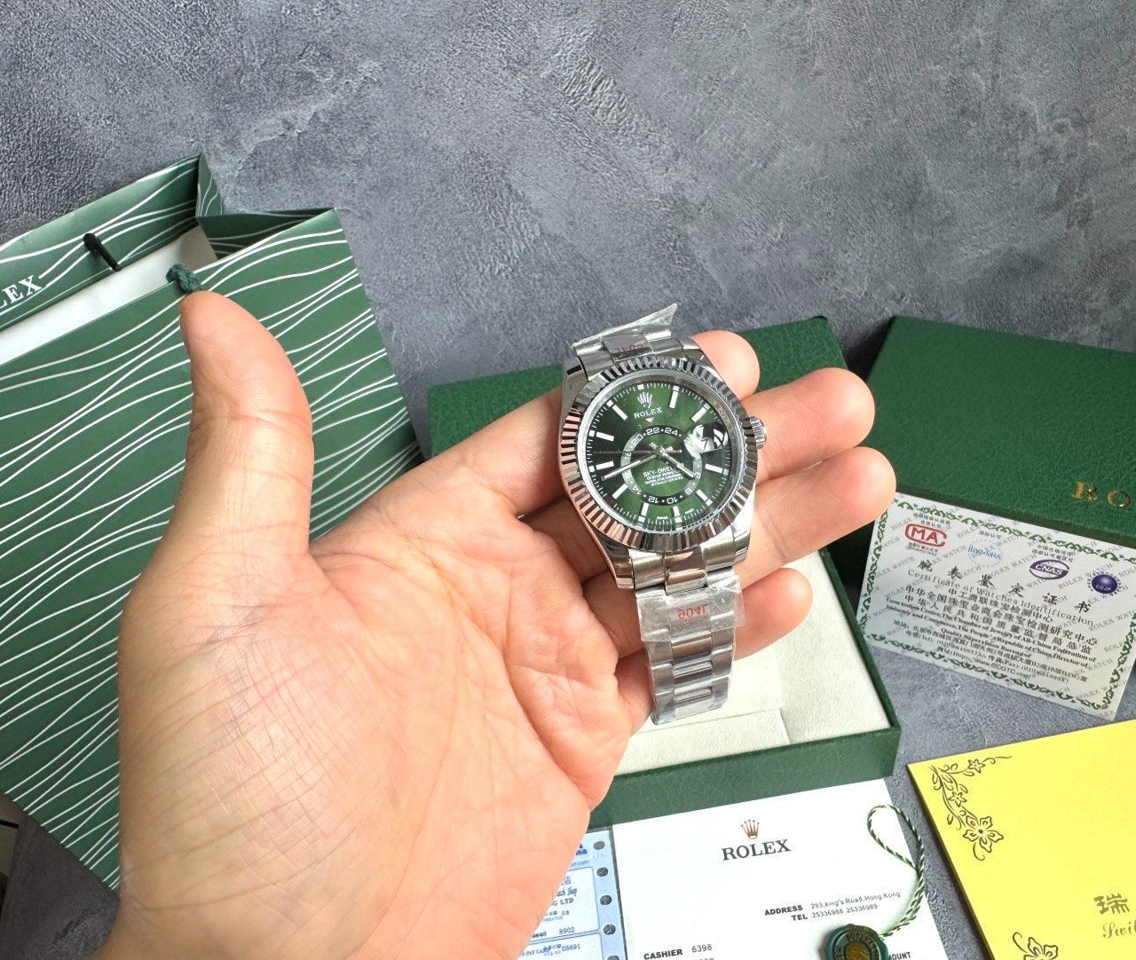 롤렉스-시계-국내배송 스카이드웰러 민트그린42mm 오이스터