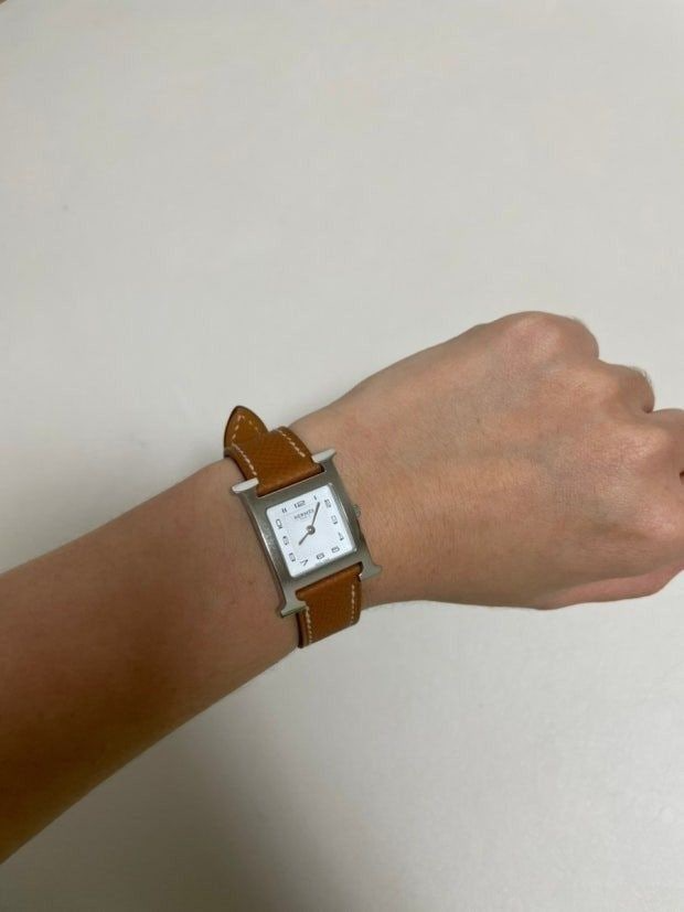 에르메스-시계-국내배송 H아워 스몰 브라운 은장 21mm