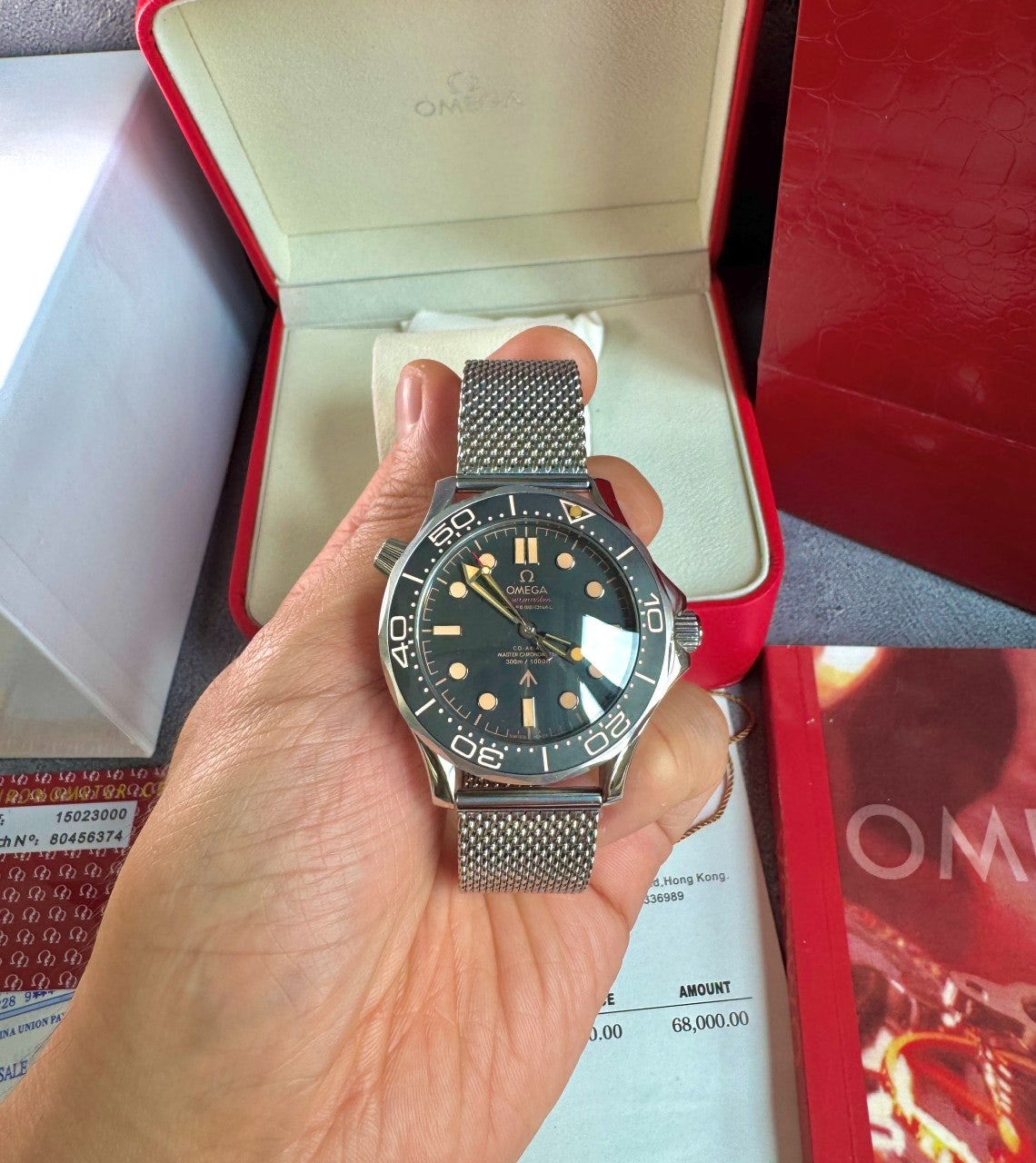 오메가-시계-국내배송 씨마스터 다이버300M 42mm 오렌지