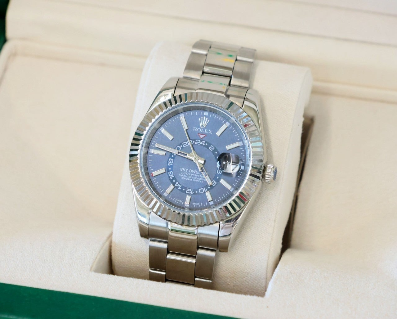 롤렉스-시계-국내배송 오이스터 스카이드웰러 블루다이얼 42mm