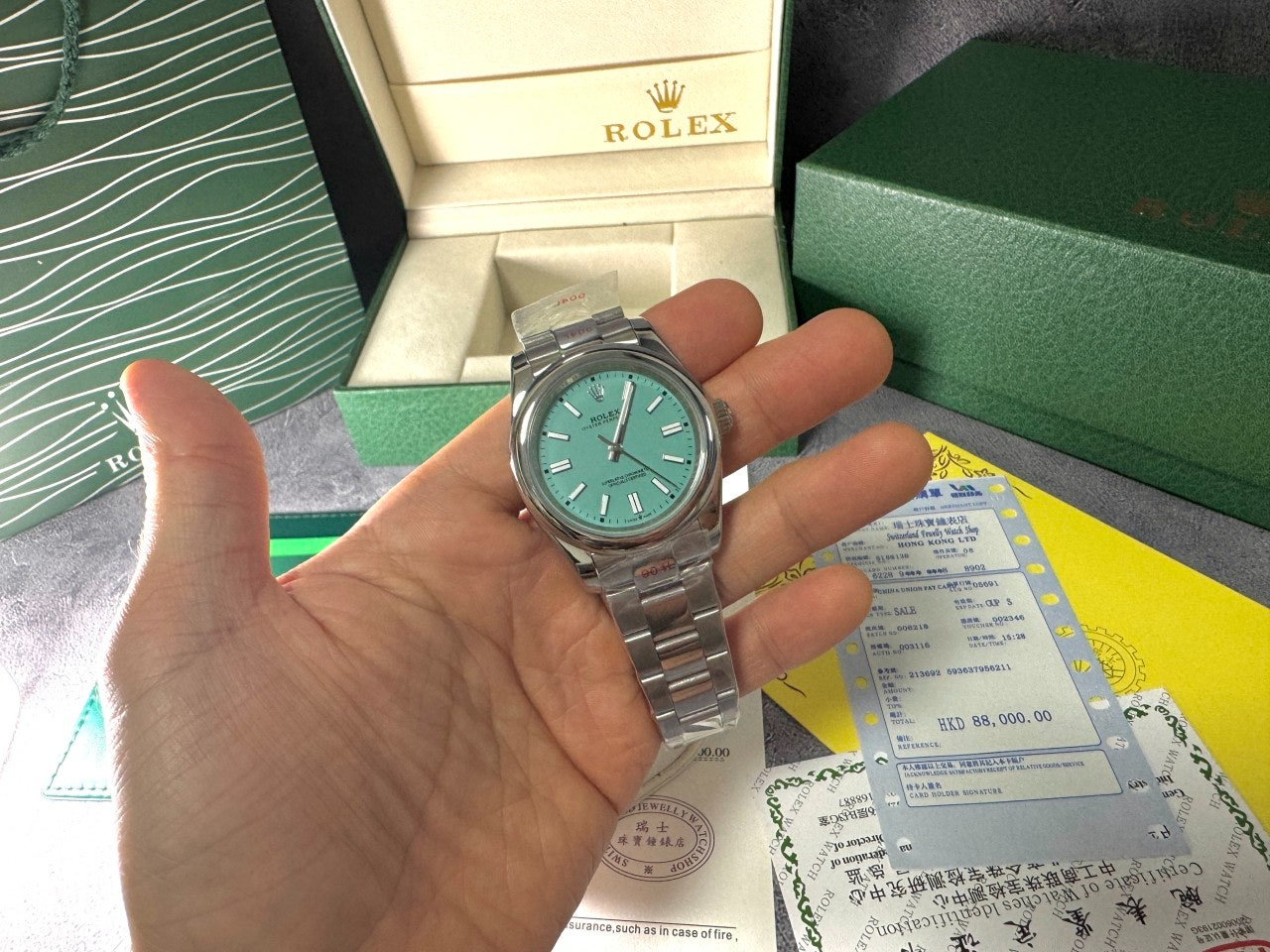 롤렉스-시계-국내배송 오이스터 페퍼추얼 36mm 터콰이즈다이얼