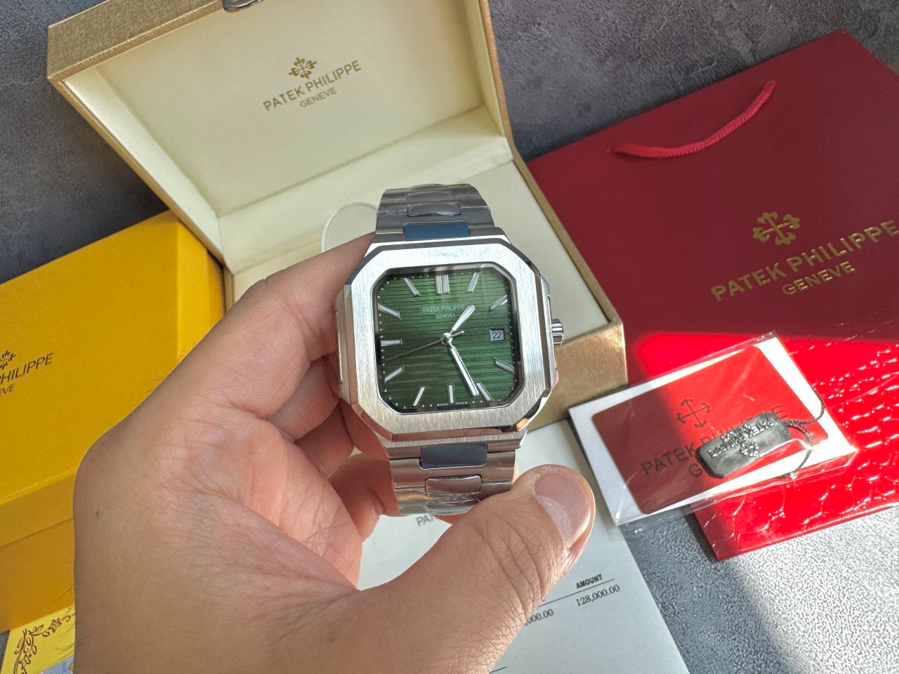 파텍필립-시계-국내배송 큐비투스 5821 그린다이얼 40mm