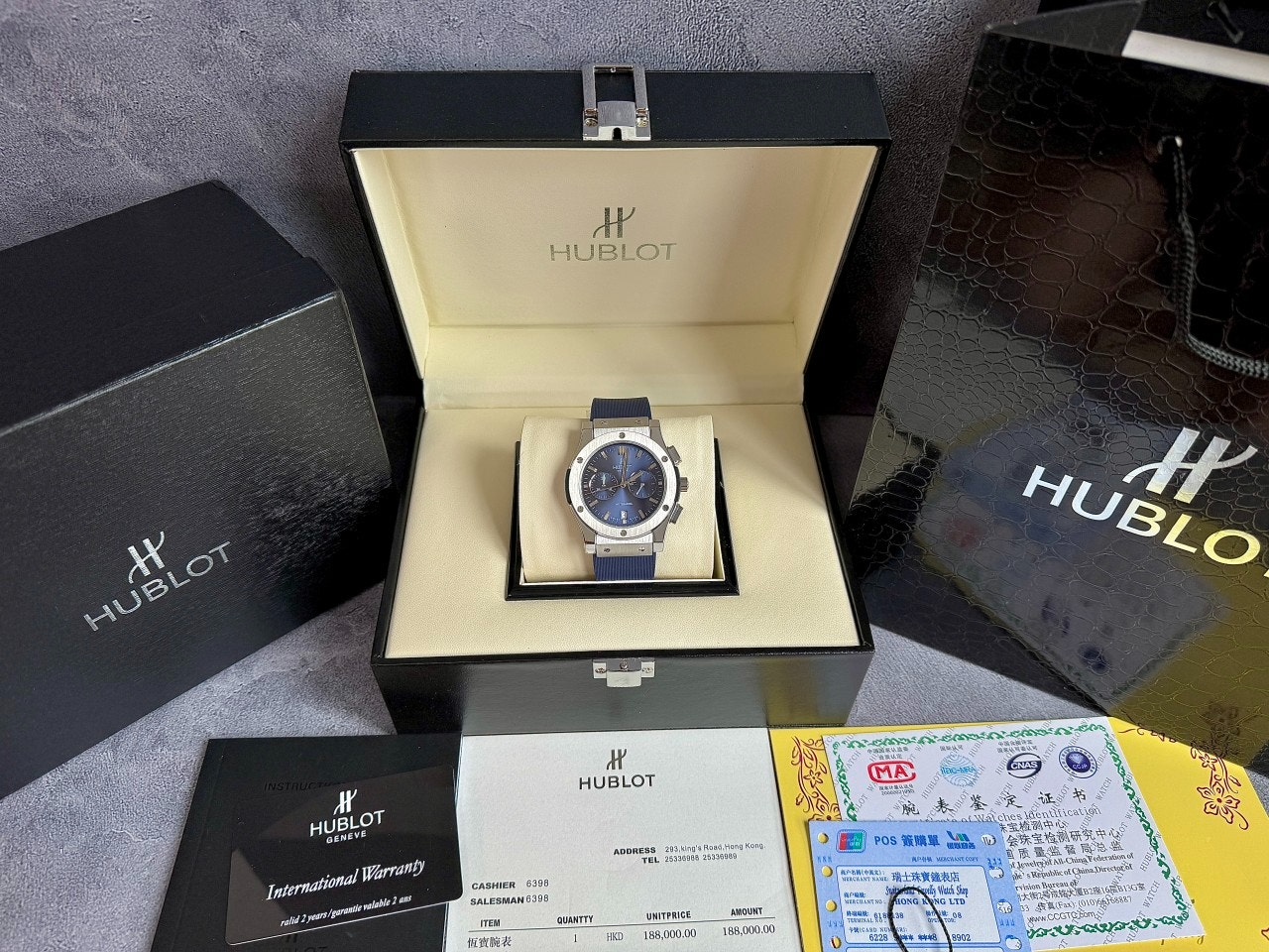 위블로-시계-국내배송 크로노그래프 티타늄 블루 42mm