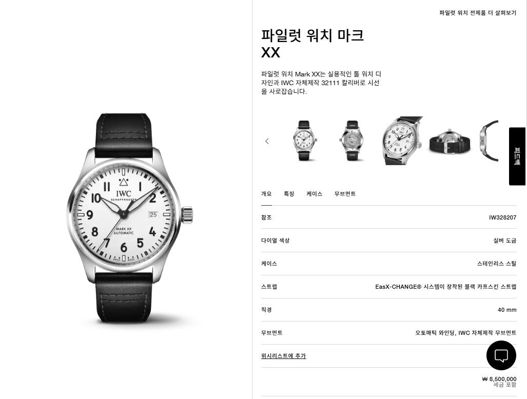 IWC-시계-국내배송 파일럿 워치 마크 XX