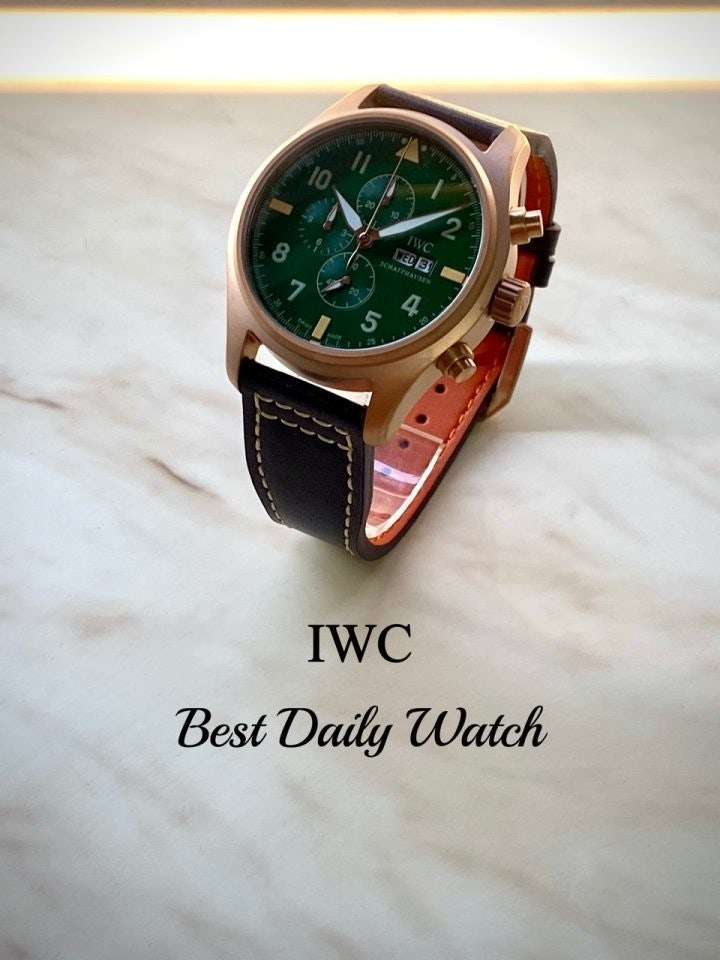 IWC-시계-국내배송 파일럿 워치 크로노그래프 스핏파이어 무광그린다이얼 데이 데이트