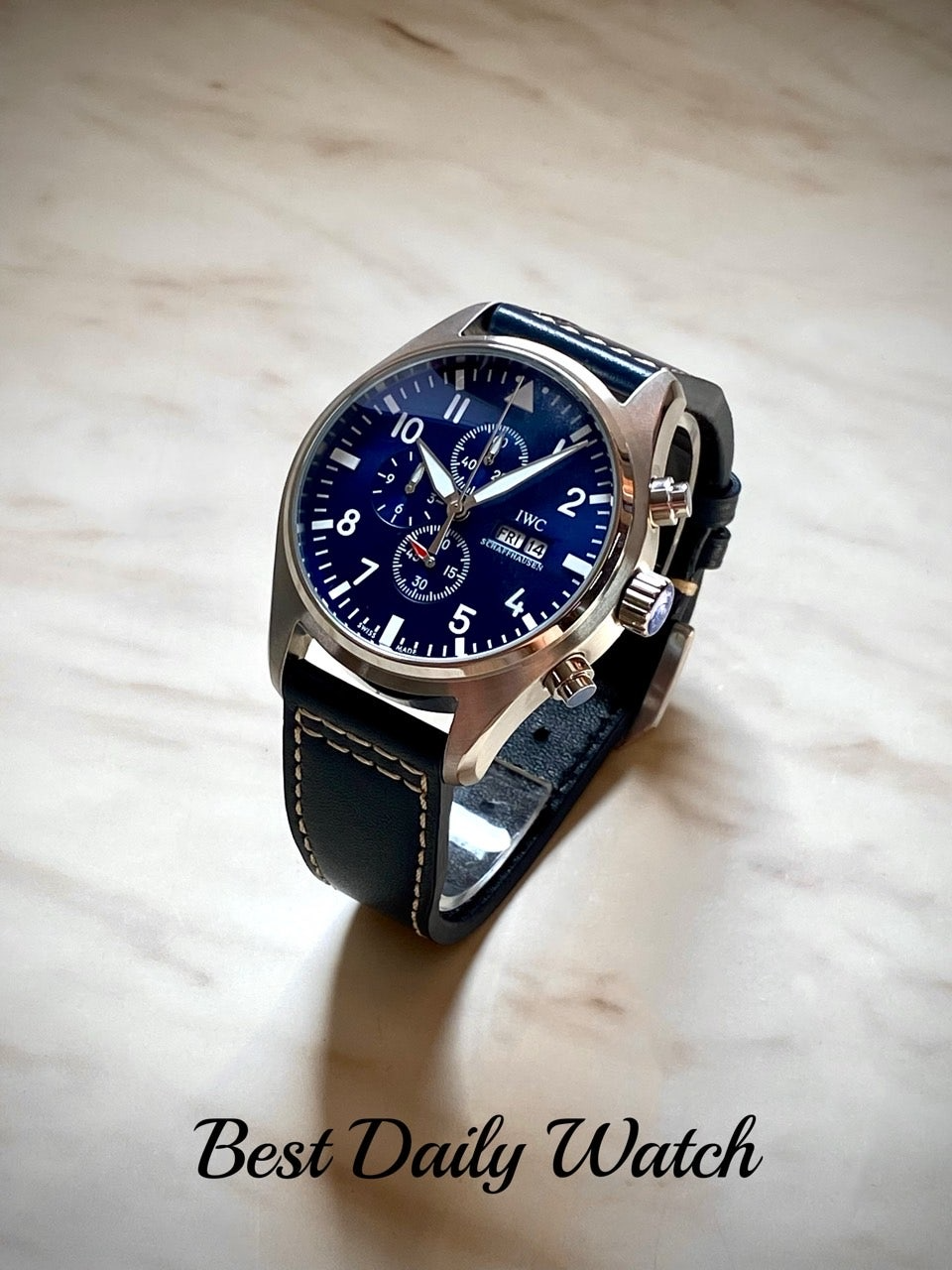 IWC-시계-국내배송 파일럿 워치 크로노그래프 스핏파이어 블루다이얼 데이 데이트