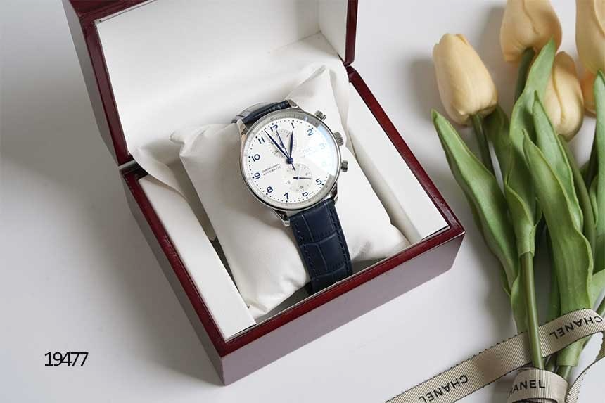 IWC-시계-국내배송 포르투기저 크로노그래프 레더 스트랩 워치