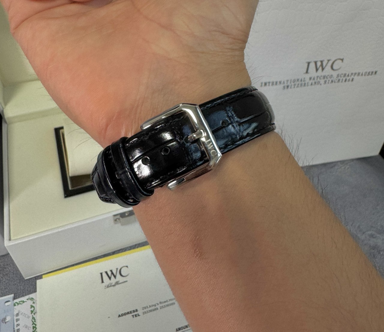 IWC-시계-국내배송 포르투기저 크로노그래프 블루핸즈 화이트다이얼 41mm