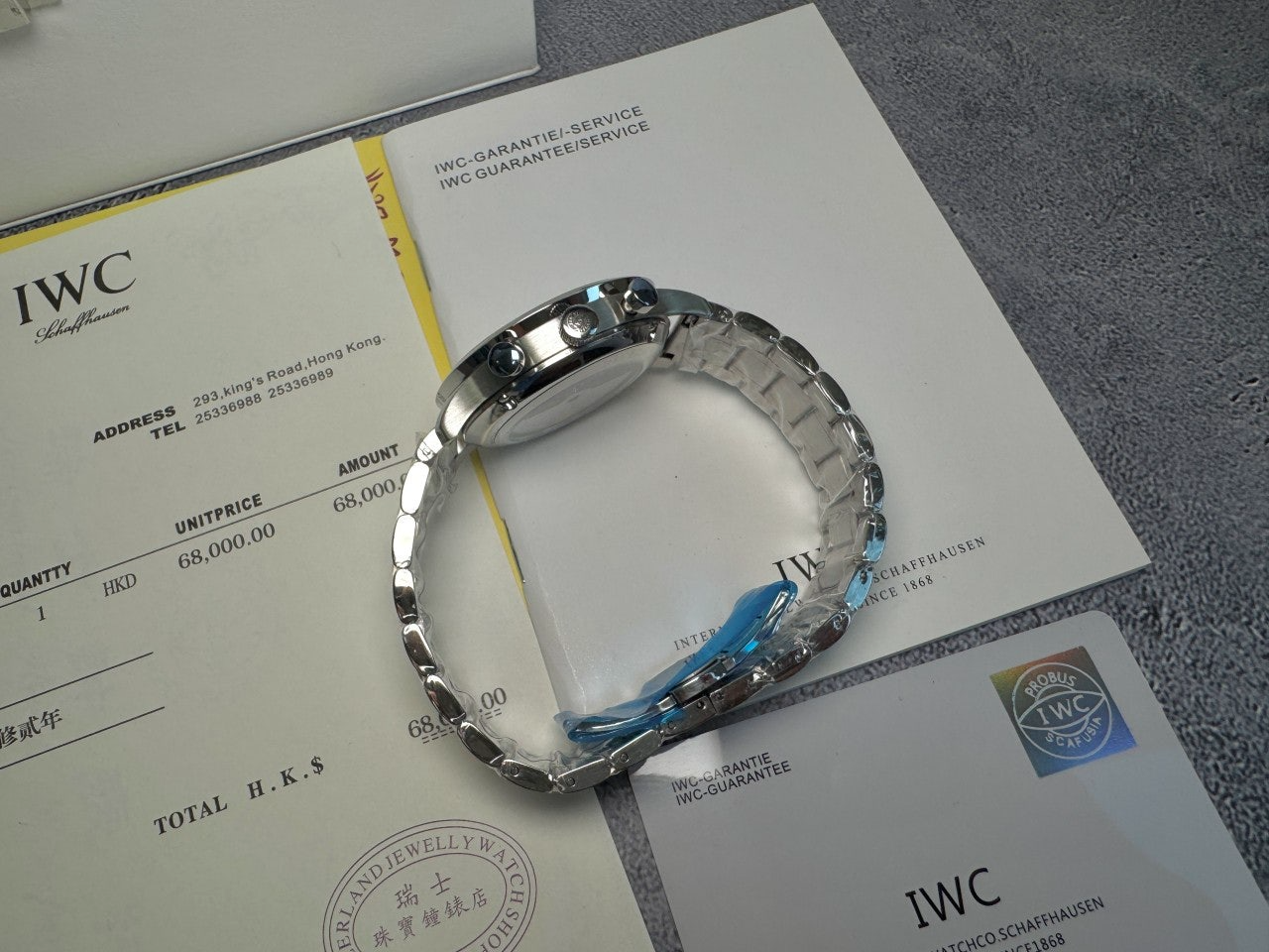 IWC-시계-국내배송 포르투기저 크로노그래프 실버 화이트다이얼 41mm